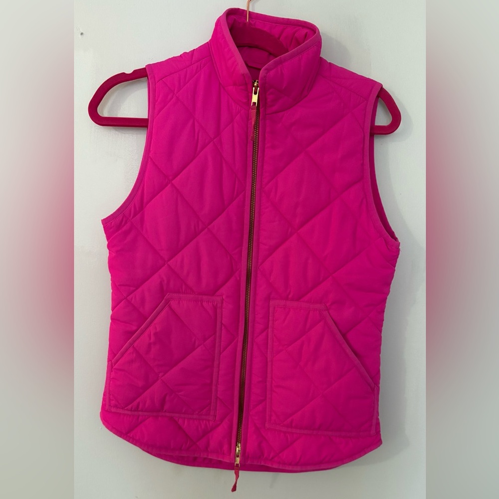 J. Crew Fuchsia Quilted Vest